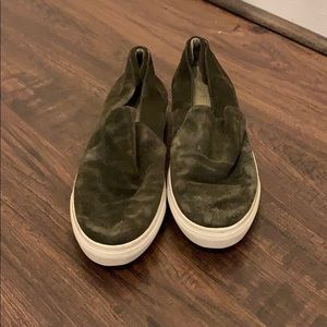 J. Slides green slip on shoes